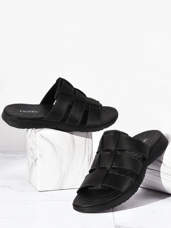 All-Terrain Sneakers Men Black Formal Dress Slip On Slippers