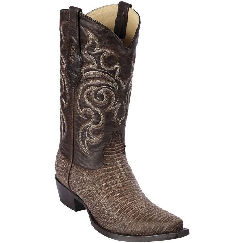 Elegant Sneakers Lizard Sanded Brown Snip Toe Boots