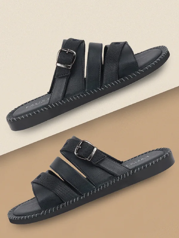 Lightweight Everyday Shoes Men Navy Blue Slip On TPR Sole Side Stitch Outdoor & Indoor Slippers