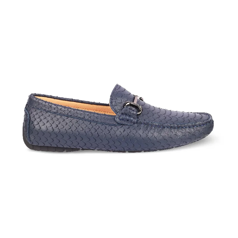 Ultra-Flexible Sneakers Tresmode Sofi Blue Men's Leather Driving Loafers
