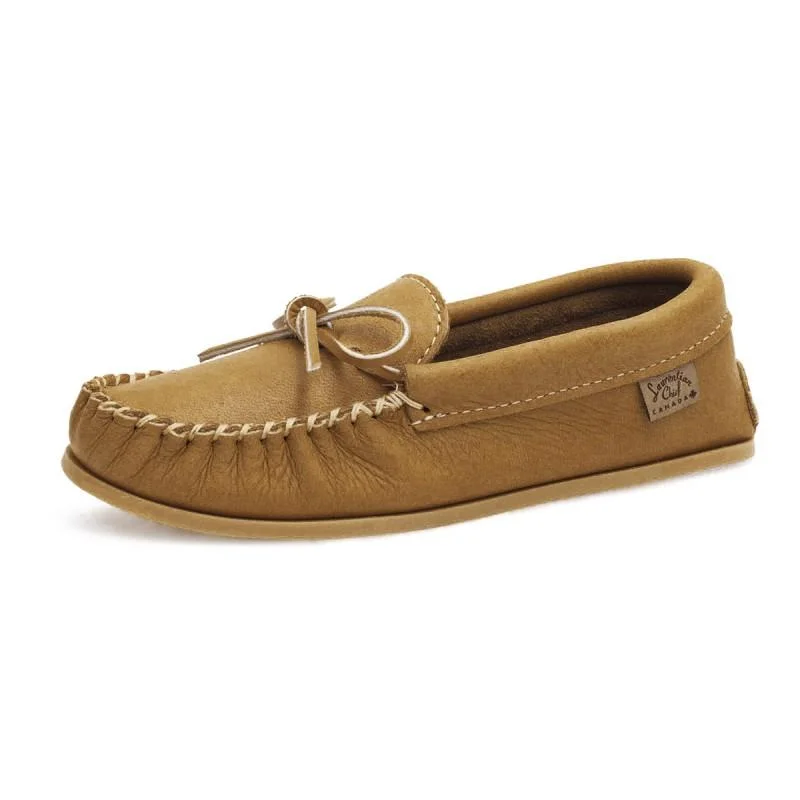 Ultra-Breathable Sneakers Moccasin: Unlined moose hide with rubber sole