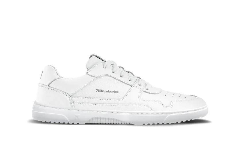 Sleek Athletic Sneakers Barefoot Sneakers Barebarics Zing - All White - Leather CLEARANCE
