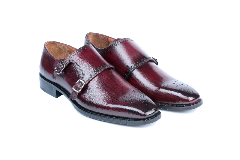 Ultra-Flexible Walking Shoes Dorchester Hand Painted Double Monk Strap