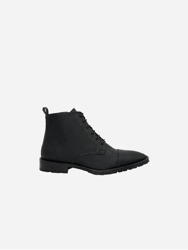 All-Season Sneakers Lincoln Men's Vegan Leather Ankle Boots | Black