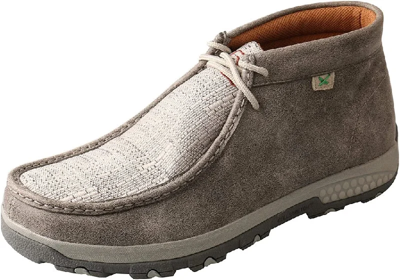Breathable Sport Sneakers Twisted X Men's Chukka Driving Moc with CellStretch, Grey/Light Grey, 14M