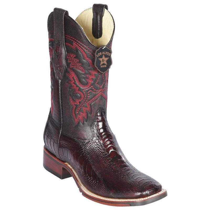 Flexible Running Shoes Ostrich Leg Square Toe Cowboy Boots