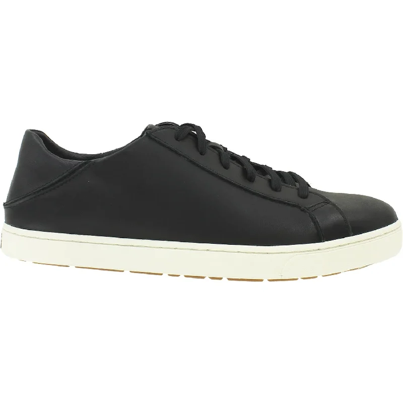 Breathable Running Shoes Men's OluKai Kahu Pahaha Black/Bone Leather