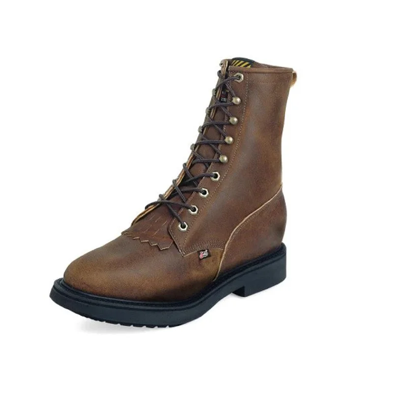 Orthopedic Footwear Justin Men's Aged Bark 8" Lacer