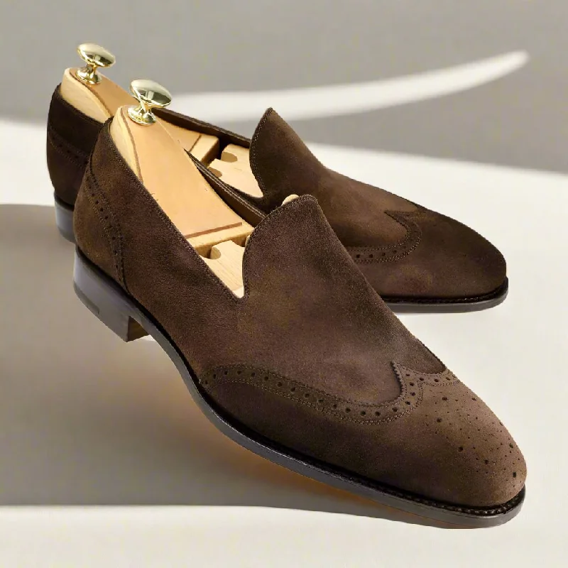 Ultra-Soft Sneakers Ross Brown Suede Wingtip Loafer