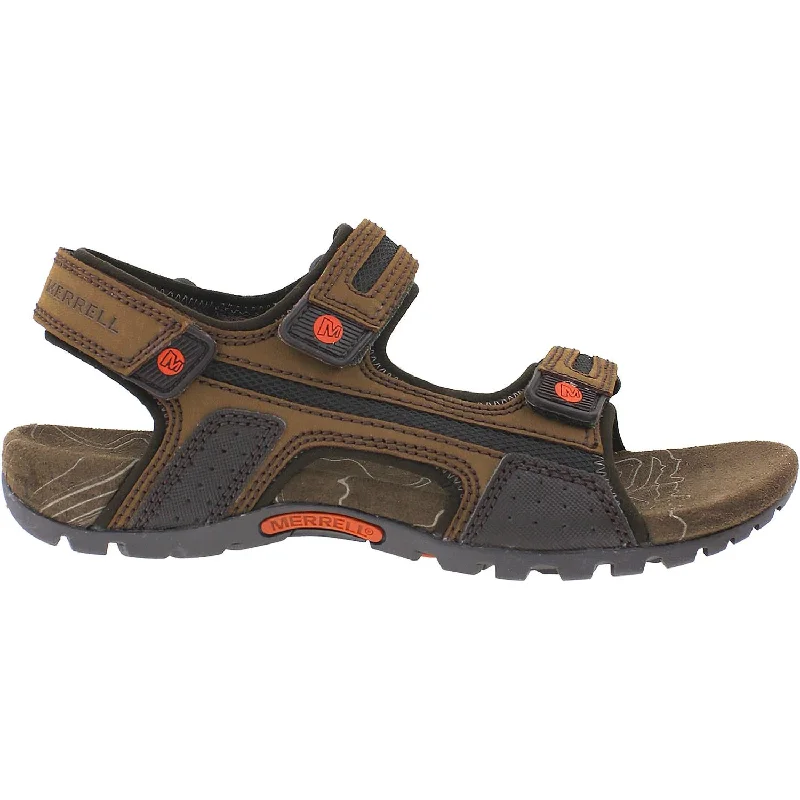 Breathable Active Shoes Men's Merrell Sandspur Oak Dark Earth/Potters Clay Leather