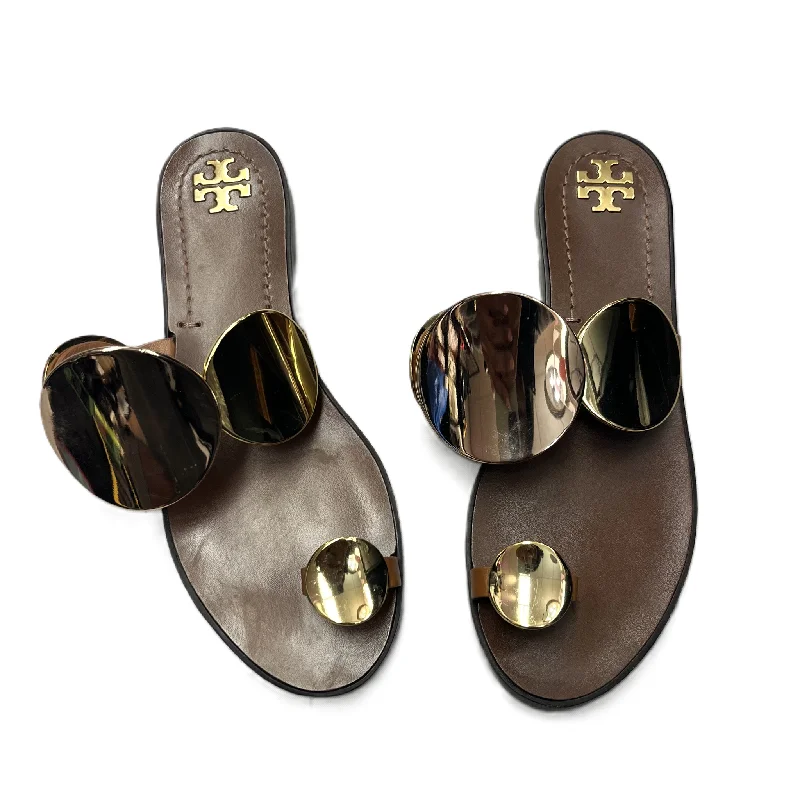 All-Purpose Walking Shoes Sandals Designer By Tory Burch In Gold, Size: 6