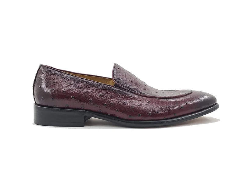High-Quality Sneakers Ostrich Embossed Calfskin Slip-on Loafer
