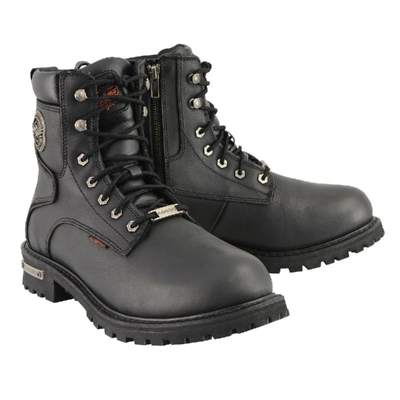 Comfortable Travel Shoes Milwaukee Leather Men's Black Leather Wide Width 6-Inch Lace-Up Logger Waterproof Motorcycle Boots MBM9096WP Comfortable Travel Shoes Milwaukee Leather Men's Black Leather Wide Width 6-Inch Lace-Up Logger Waterproof Motorcycle Boots MBM9096WP