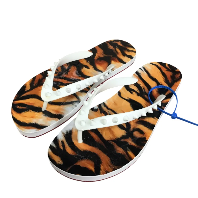 Fashionable Running Shoes Sandals Luxury Designer By Christian Louboutin In Animal Print, Size: 7