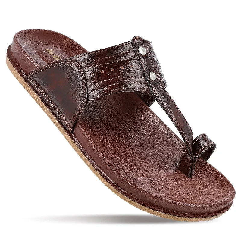 Trendy Sport Shoes Men's Kolhapuri Chappal - WE1351 Brown
