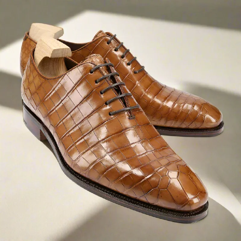 Ultra-Lightweight Sneakers Louie Tan Croco Print Wholecut