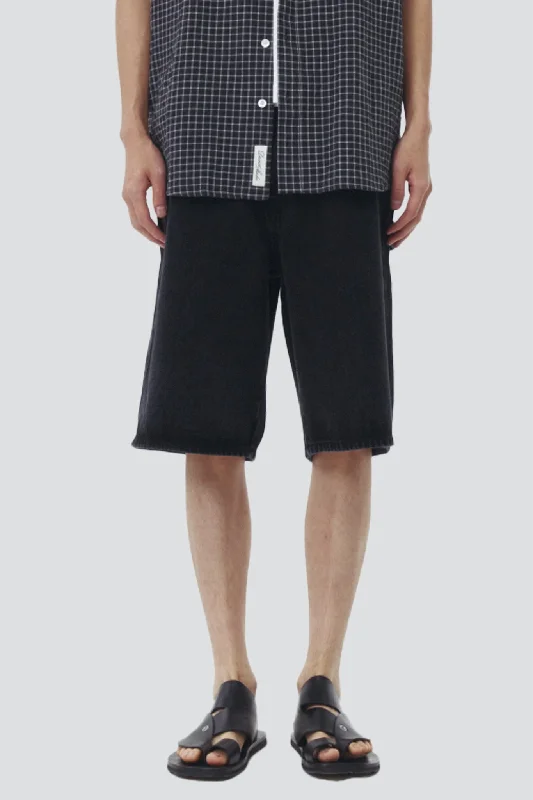 Black Classic Baggy Denim Short