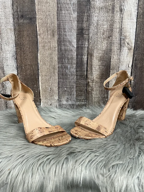 Slip-Resistant Shoes Sandals Heels Block By A New Day In Tan, Size: 10
