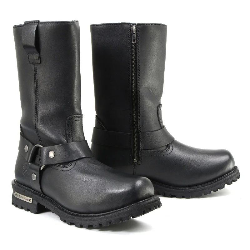 Street Running Shoes Milwaukee Leather Men’s Black Waterproof Boots 11-inch Wide Width Square Toe with Harness and Zipper MBM9061WP Street Running Shoes Milwaukee Leather Men’s Black Waterproof Boots 11-inch Wide Width Square Toe with Harness and Zipper MBM9061WP