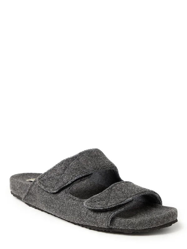 All-Day Walking Shoes Dearfoams Men's Maddox Wool Blend Double Strap Slide