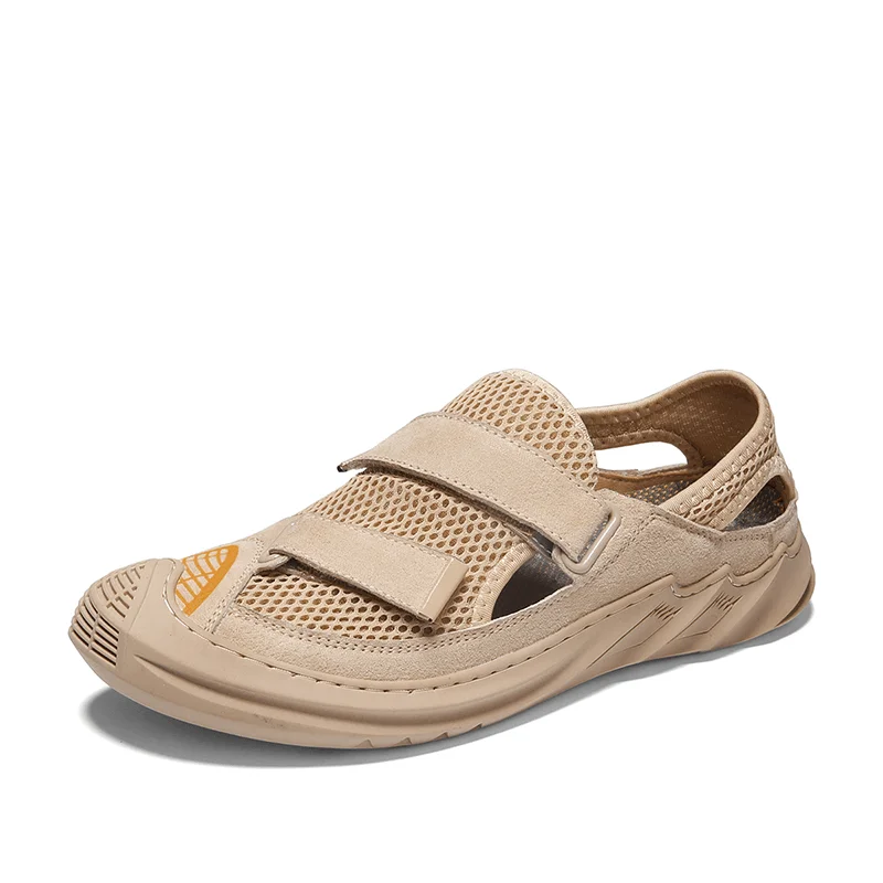 Simple Loafers Men Hook&Loop Breathable Mesh Slip Resistant Casual Flats Shoes