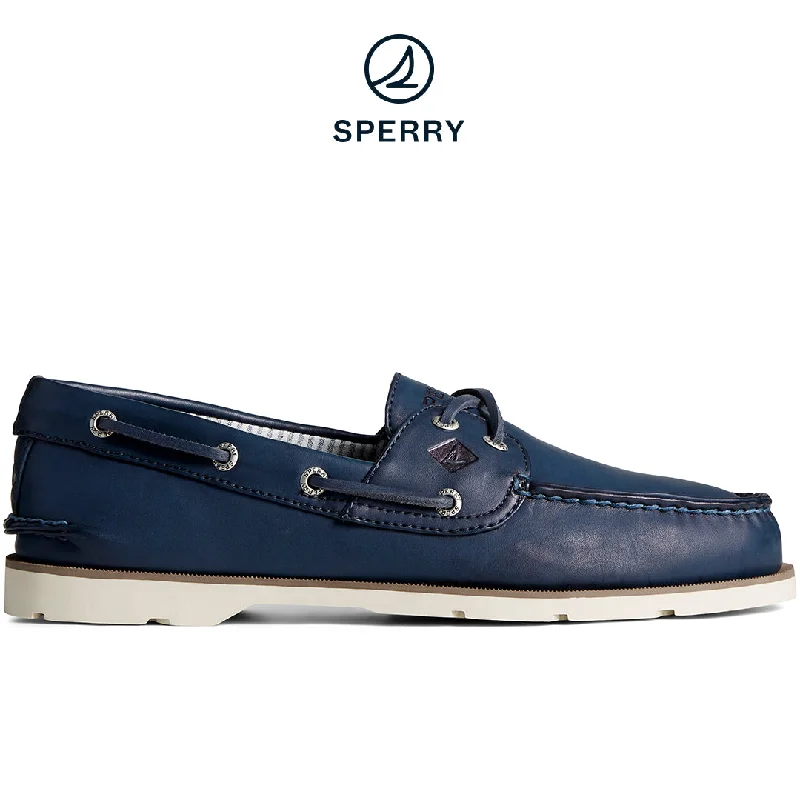 Travel Comfort Shoes Men's Leeward Boat Shoe Navy (STS24103)