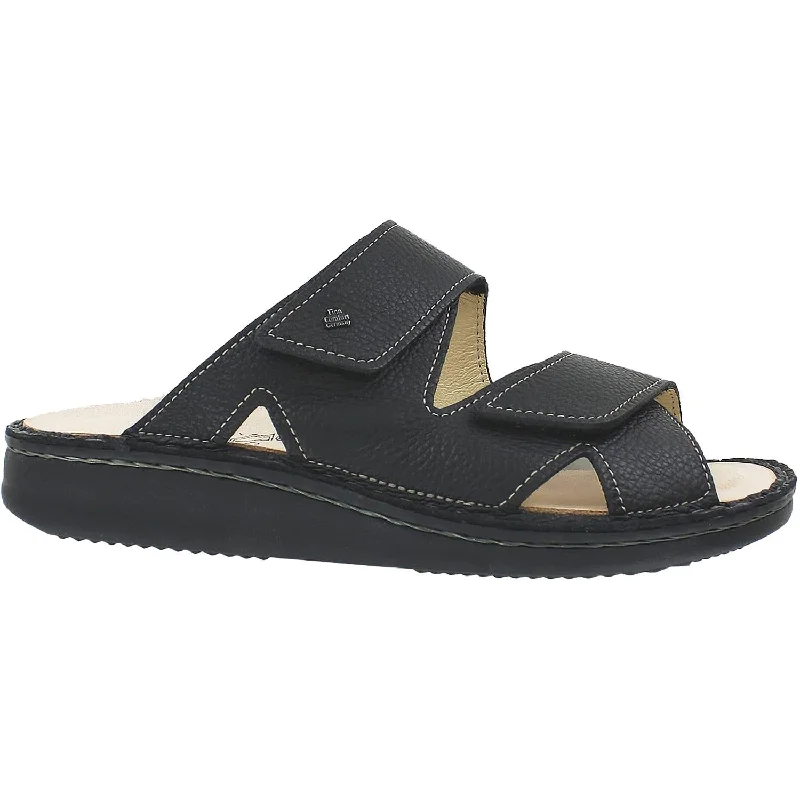 Elegant Casual Shoes Men's Finn Comfort Danzig Soft Black Bison Leather