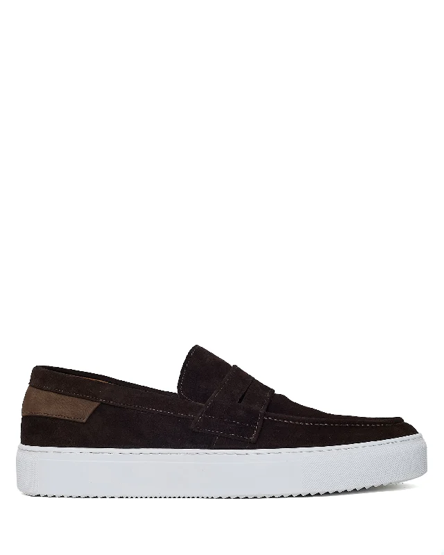 Lightweight Athletic Shoes Ollie Suede Dark Brown