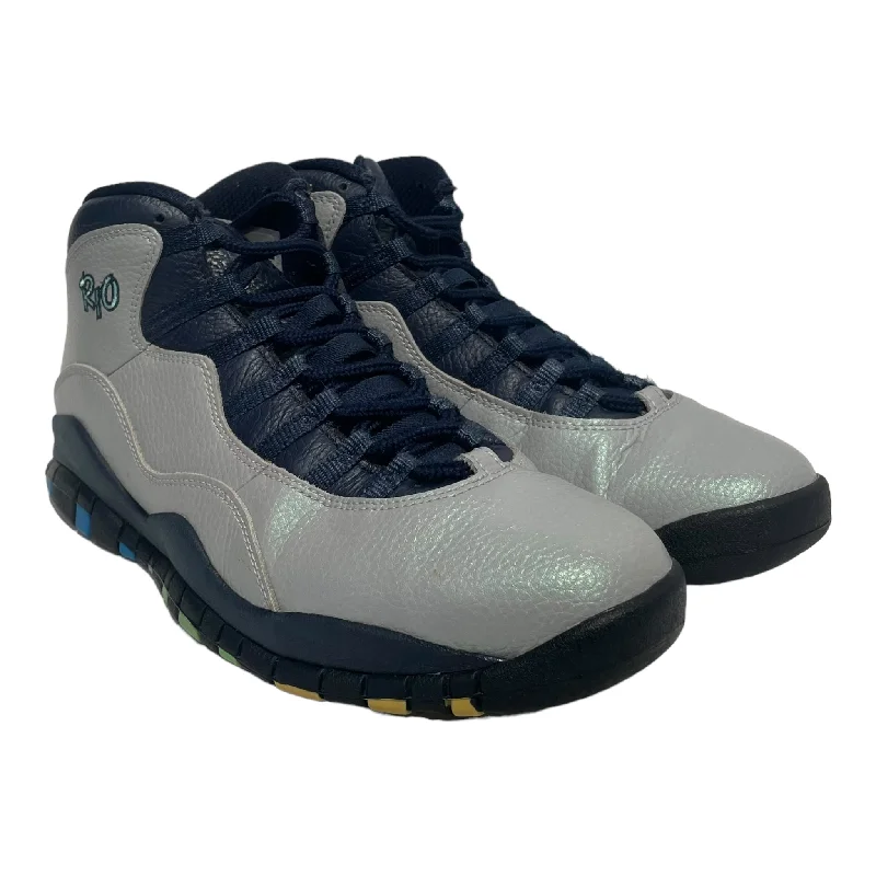 Cozy Everyday Shoes Jordan/Hi-Sneakers/US 9/Leather/NVY/JORDAN 10 RIO
