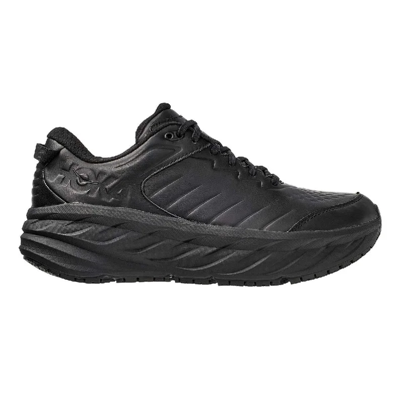 Non-Slip Footwear Hoka One One Men's Bondi SR Black Leather