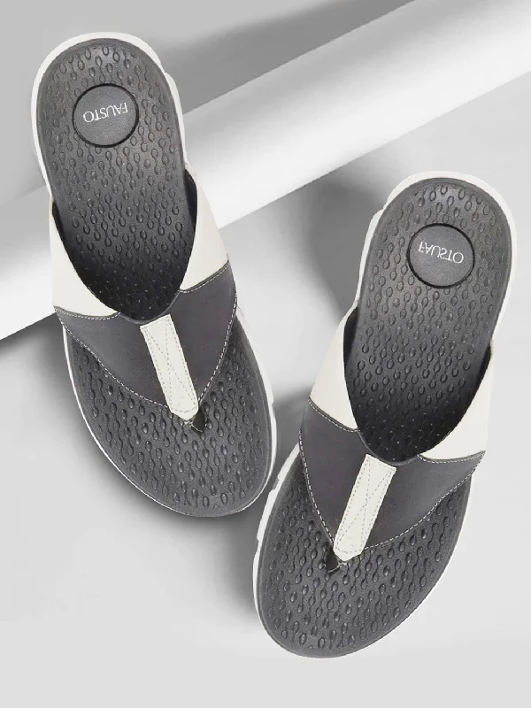 Sporty Slip-Ons Men Black Slip On Casual Flexible Phylon Sole Slippers