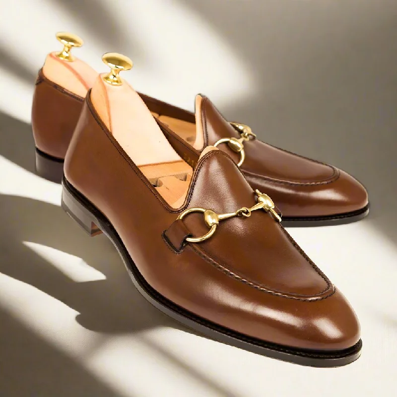 Elegant Casual Shoes Chester Brown Horsebit Loafer