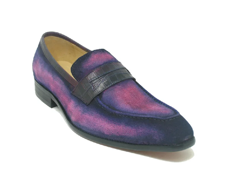 All-Season Sneakers Suede Penny Loafer w/ Leather Trim