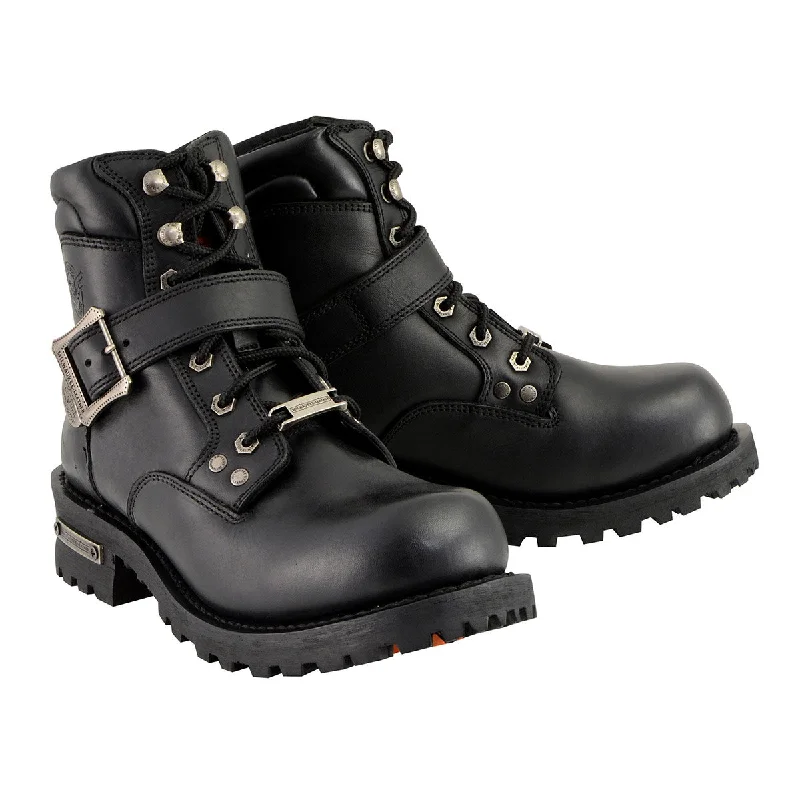 Trendy Sport Shoes Milwaukee Leather Men's Classic Black Leather Lace-Up 6-inch Engineer Boots with Side Buckle MBM9010 Trendy Sport Shoes Milwaukee Leather Men's Classic Black Leather Lace-Up 6-inch Engineer Boots with Side Buckle MBM9010