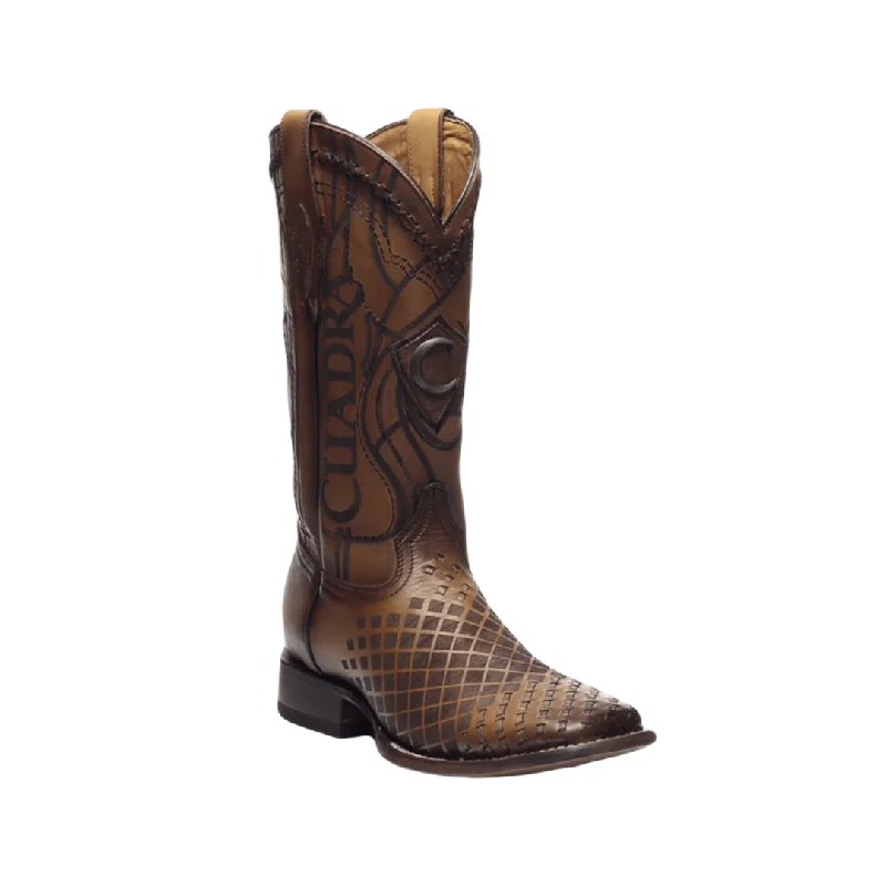 Budget Running Shoes Cuadra Men's Engraved Honey Leather Boots