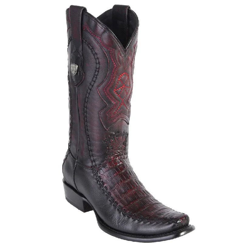 Cozy Everyday Sneakers Mens Western Boots Caiman Belly Semi Square Toe