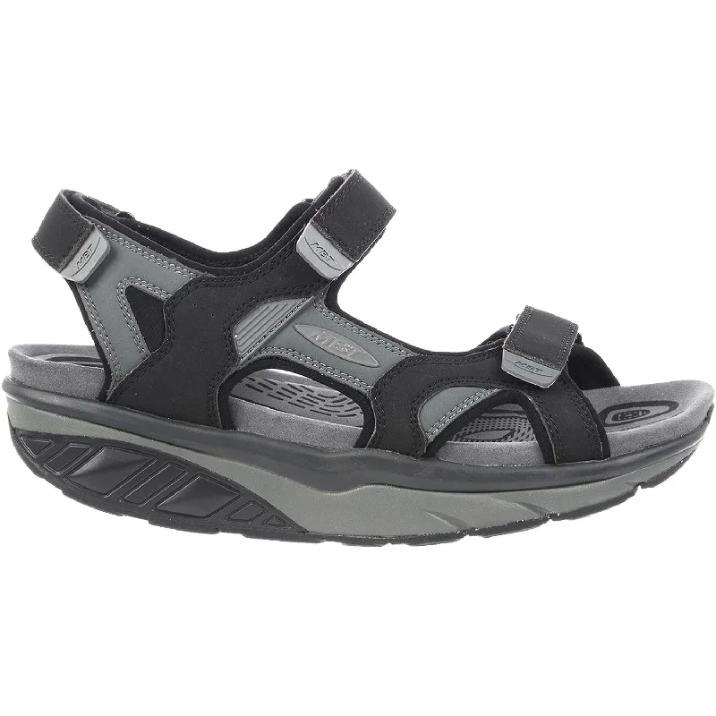 Ultimate Comfort Shoes Men's MBT Saka 6S Sport Sandal Black/Charcoal Synthetic