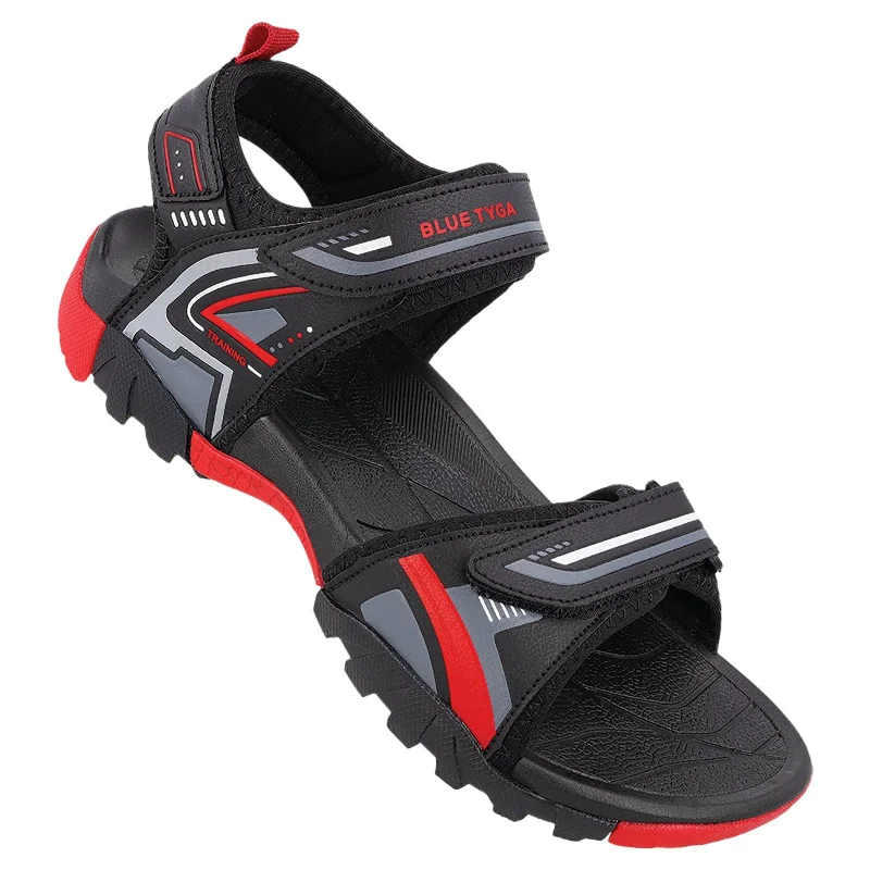 Orthopedic Footwear Blue Tyga Men's Sports Sandals - BTG3211 Black Red
