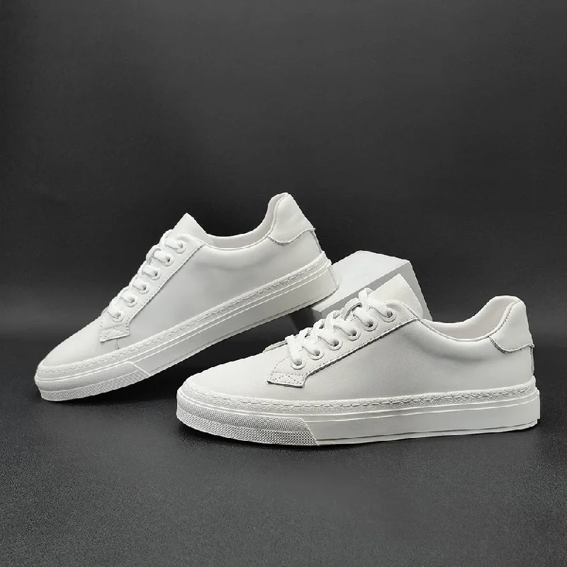 Soft Cushion Sneakers Men Minimalism Pure Leather Fashion Flat Casual Shoes