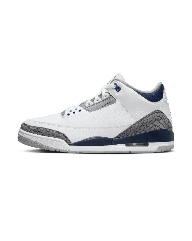 Chic Running Shoes Air Jordan 3 Retro - White / Midnight Navy / Cement
