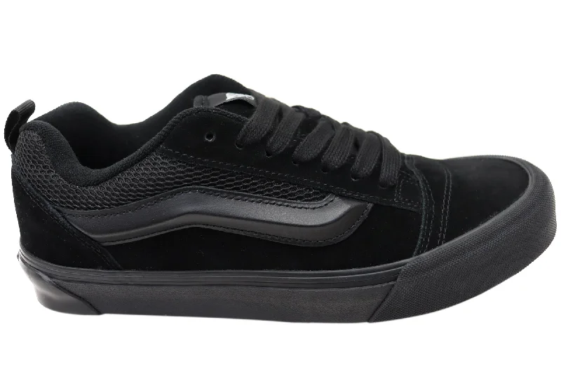 Premium Comfort Shoes Vans Knu Skool Unisex Comfortable Lace Up Sneakers Black Black