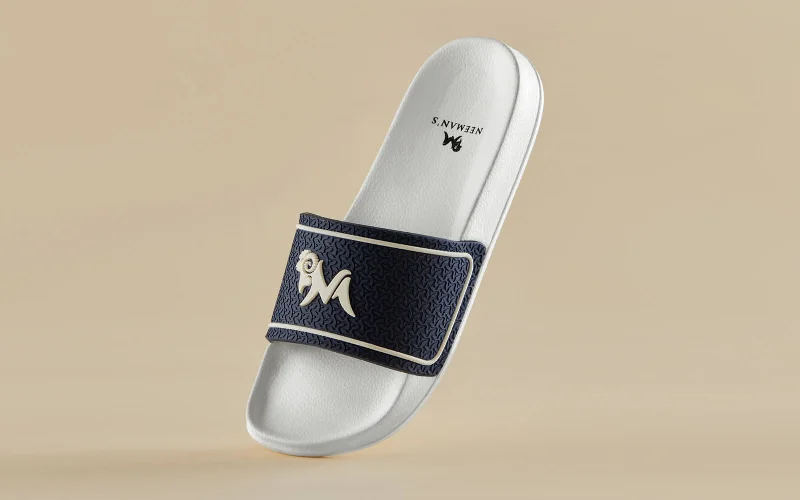 Slip-Resistant Shoes Signature Slides : Classic White-Denim