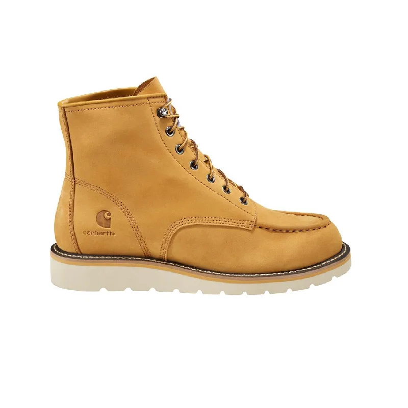 Classic Sport Sneakers 6" Women's Moc Toe Wedge Soft Toe Boot Wheat