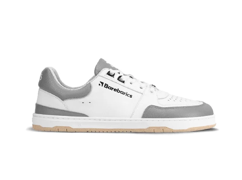 Travel Comfort Shoes Barefoot Sneakers Barebarics Wave - White & Grey