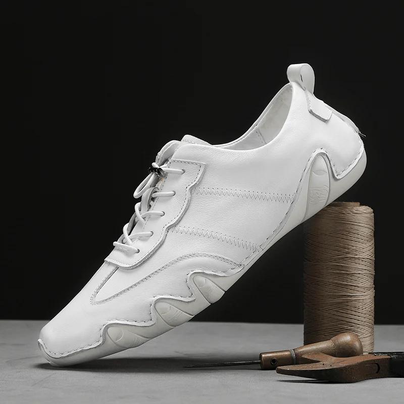 Budget Casual Shoes Men Handmade Stitching Microfiber Leather Comfy Soft Casual Driving Shoes