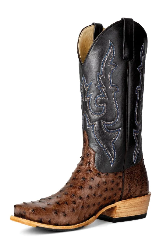Slip-On Sneakers Horse Power Mens Kango Black Full Quill Ostrich Cowboy Boots