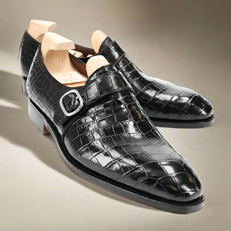 Ultra-Soft Sneakers Arlo Black Alligator Monkstrap