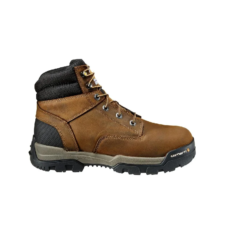 Plush Cushion Shoes 6" Ground Force Waterproof Soft Toe Boot Brown