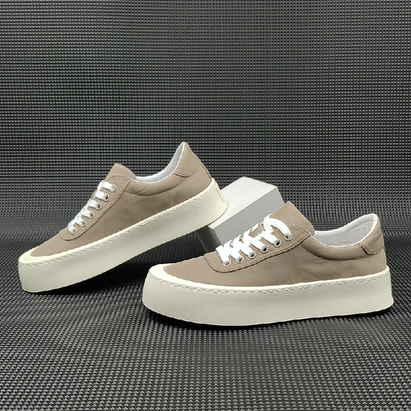Casual Sneakers Men Minimalist Breathable Pure Canvas Flat Casual Shoes