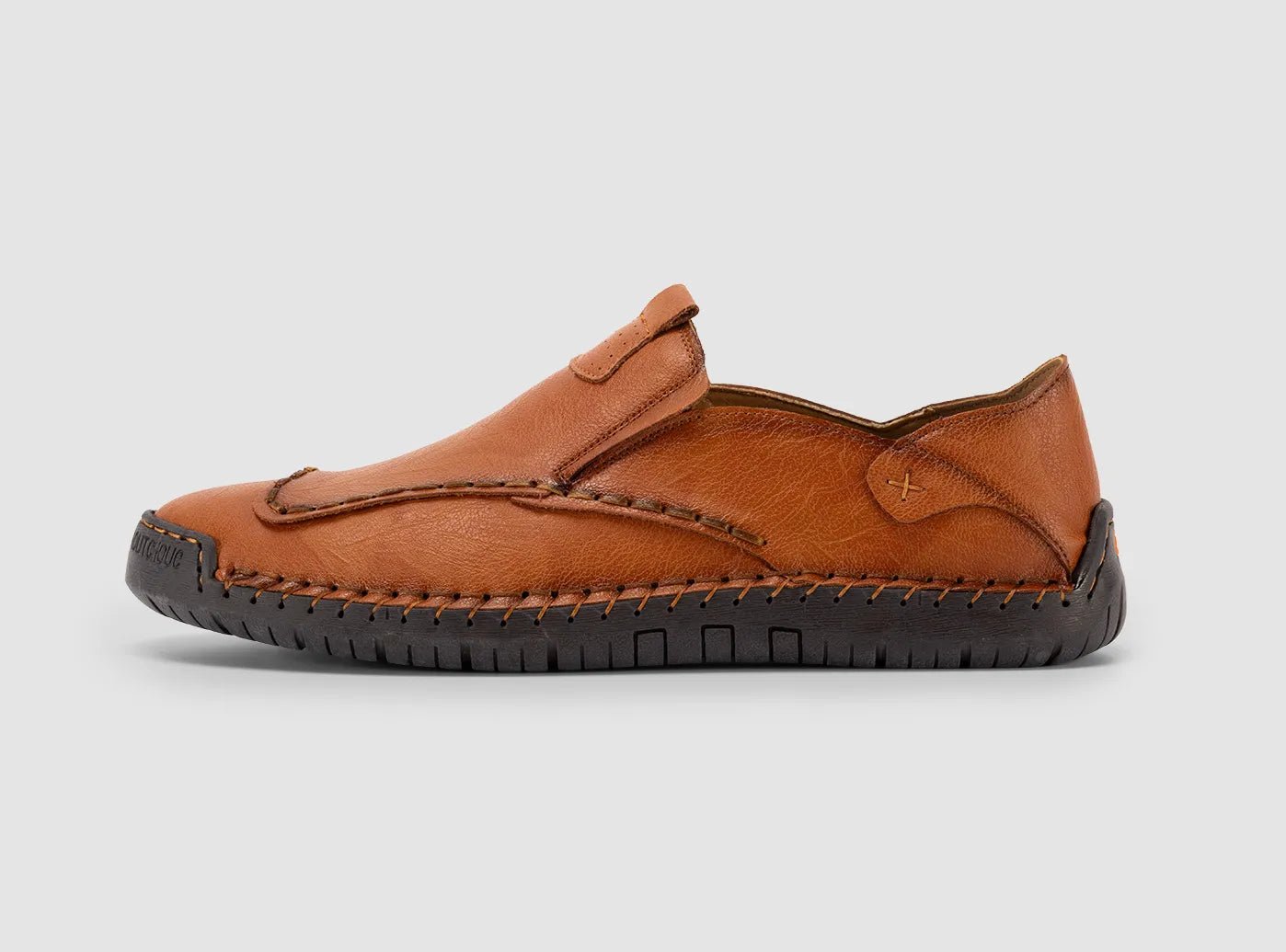 Ultra-Flexible Walking Shoes FitVille Men's Casual Slip-On Leather Shoes